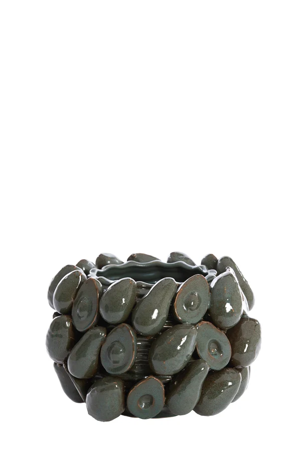 Vase deco 31,5x23 cm AVOCADO ceramics brown+green
