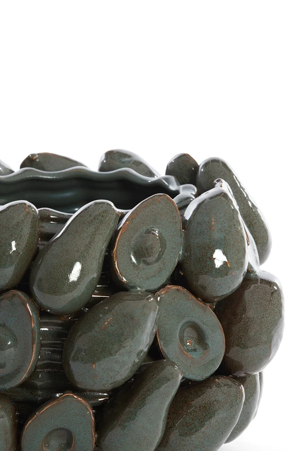 Vase deco 31,5x23 cm AVOCADO ceramics brown+green