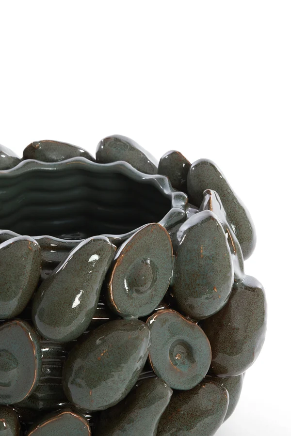 Vase deco 31,5x23 cm AVOCADO ceramics brown+green