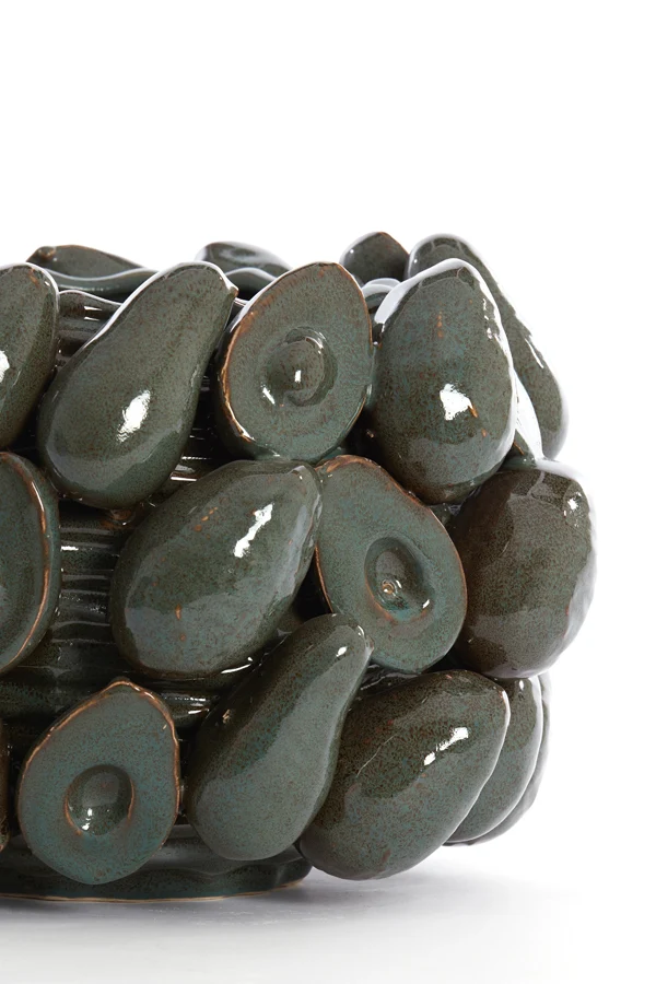 Vase deco 31,5x23 cm AVOCADO ceramics brown+green