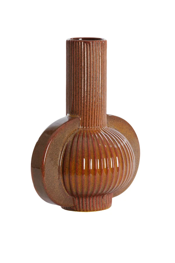 Vase deco 31,5x21,5x38,5 cm MELNIK ceramics cognac brown