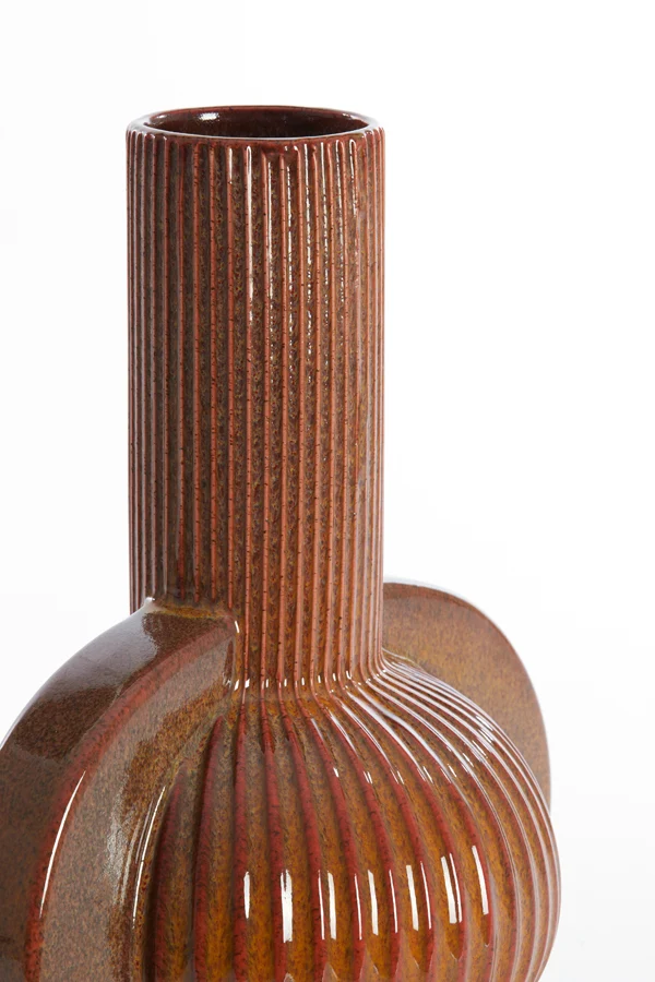 Vase deco 31,5x21,5x38,5 cm MELNIK ceramics cognac brown