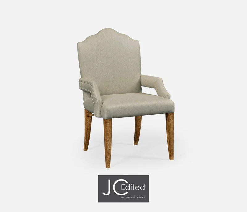 High Back Dining Armchair with Chestnut Leg - MAZO
