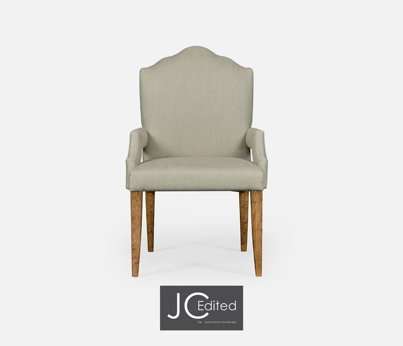 High Back Dining Armchair with Chestnut Leg - MAZO