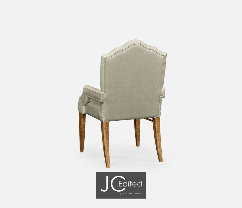 High Back Dining Armchair with Chestnut Leg - MAZO