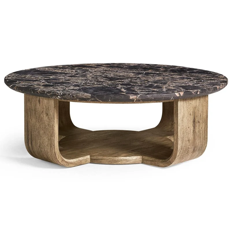Stone Ridge Round Marble Coffee Table Light