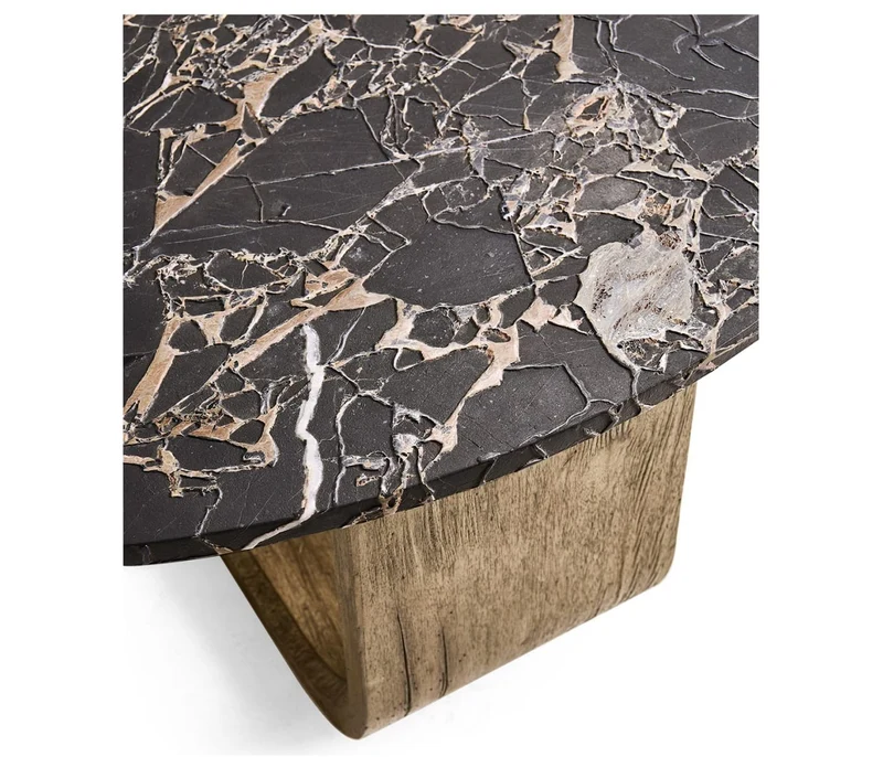 Stone Ridge Round Marble Coffee Table Light