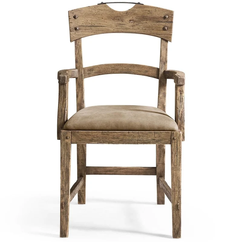 Stone Ridge Leather Dining Arm Chair Light