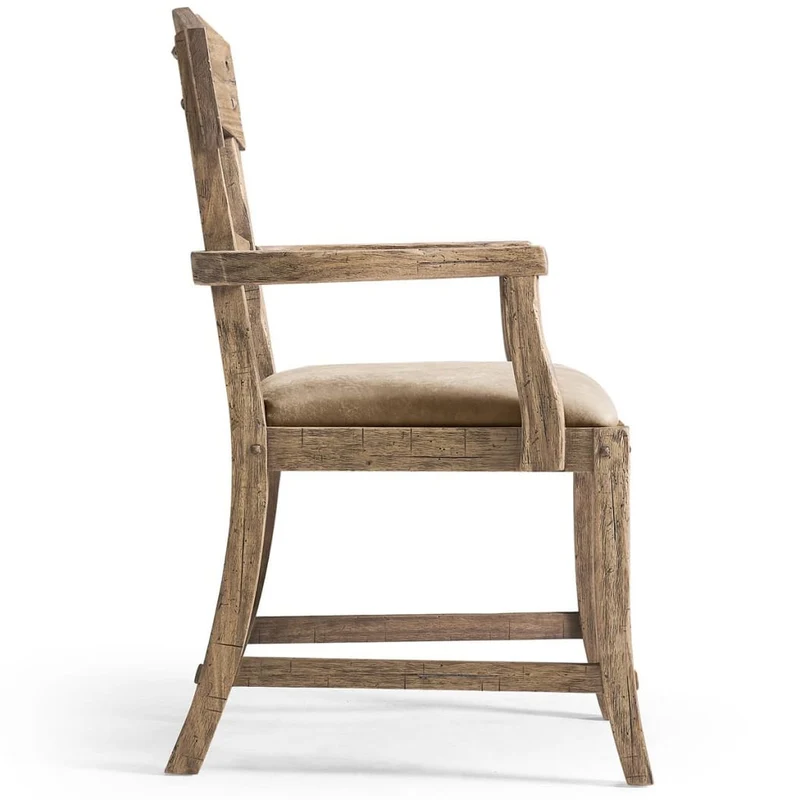 Stone Ridge Leather Dining Arm Chair Light