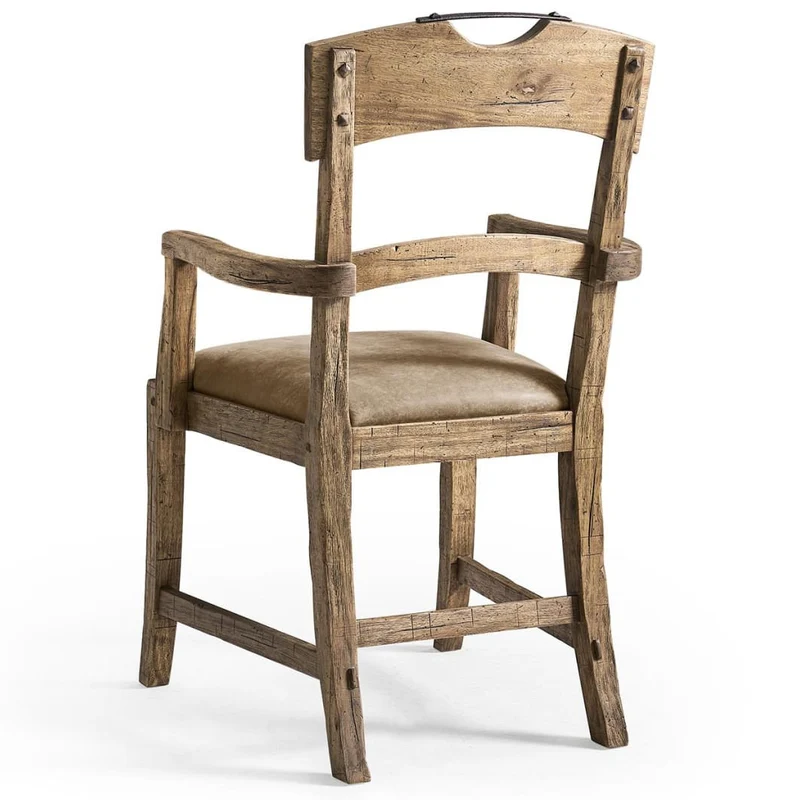 Stone Ridge Leather Dining Arm Chair Light