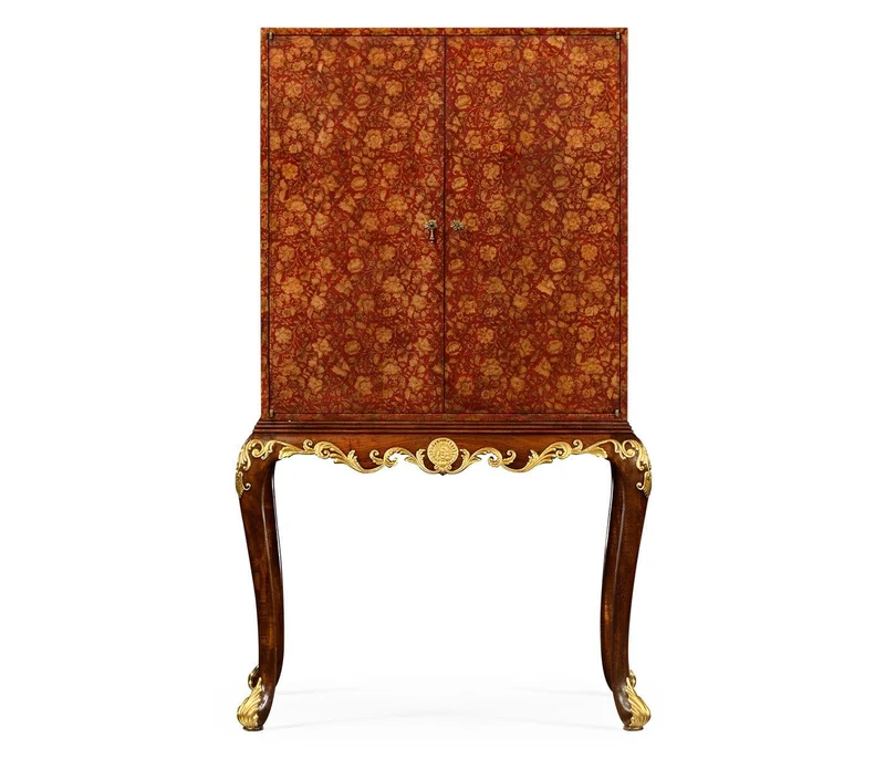 Red Chinoiserie Drinks Cabinet