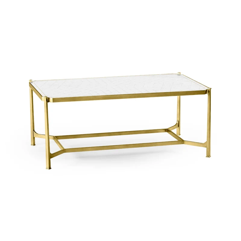 Rectangular Coffee Table Contemporary in Eglomise - Gilded