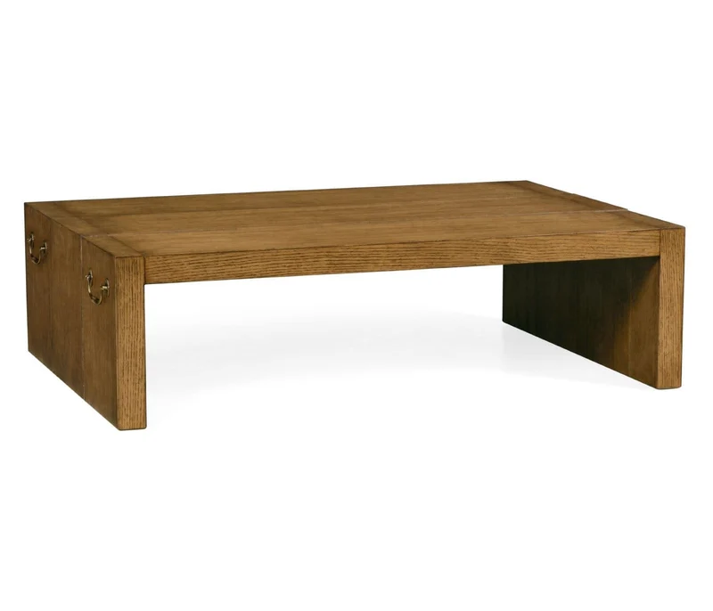 Rectangular Coffee Table Brushed Medium Brown Oak - Low