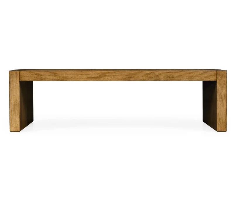 Rectangular Coffee Table Brushed Medium Brown Oak - Low