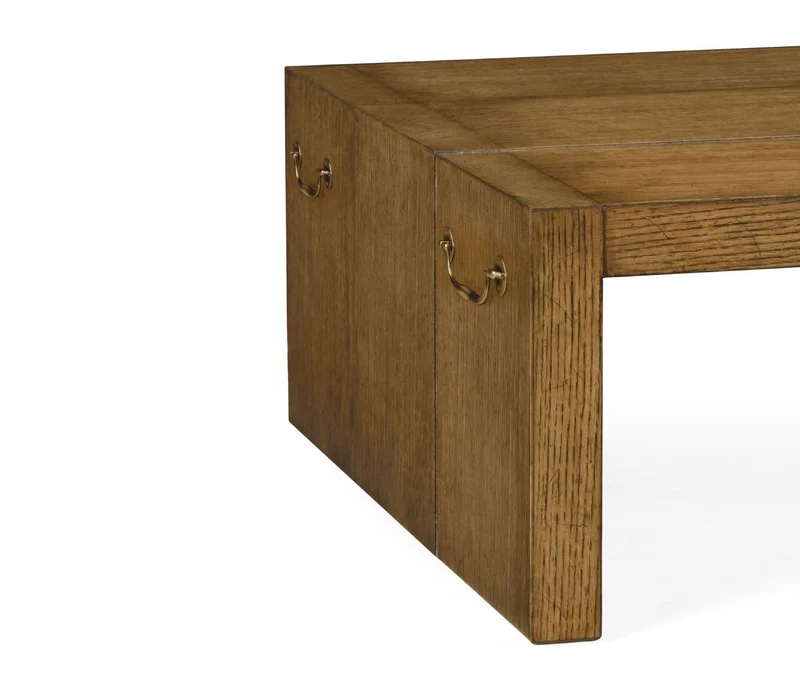 Rectangular Coffee Table Brushed Medium Brown Oak - Low