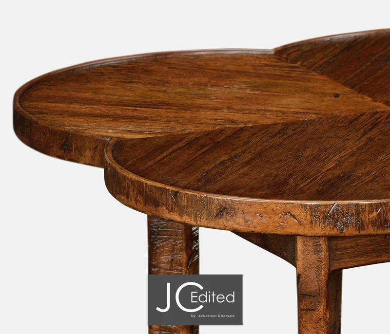 Quatrefoil Lamp Table Rustic in Country Walnut