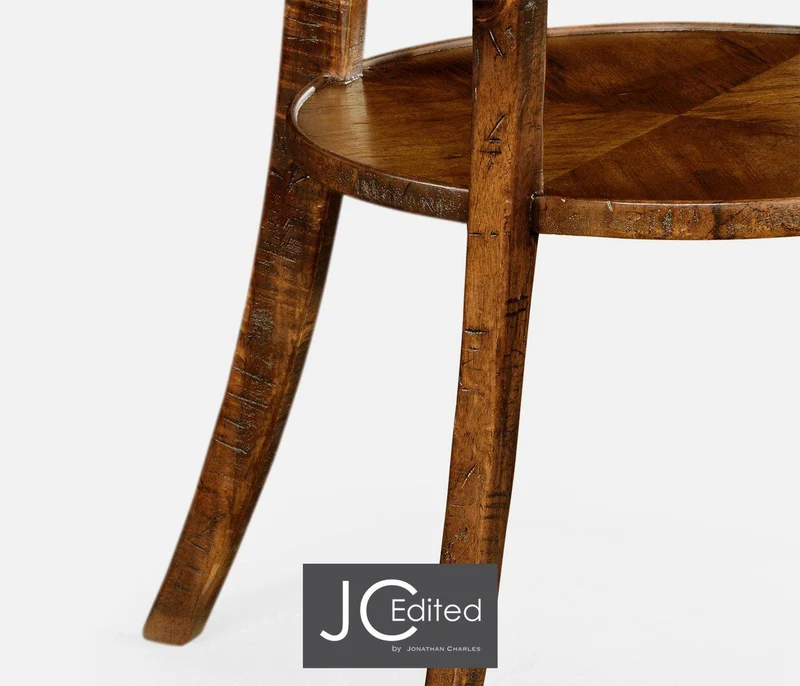 Quatrefoil Lamp Table Rustic in Country Walnut