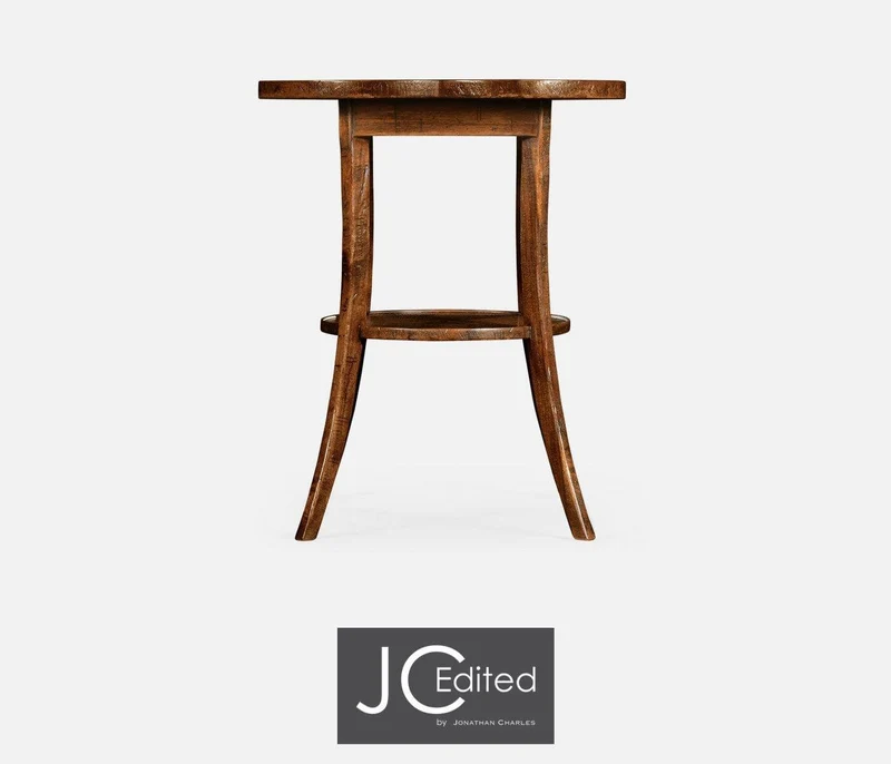 Quatrefoil Lamp Table Rustic in Country Walnut