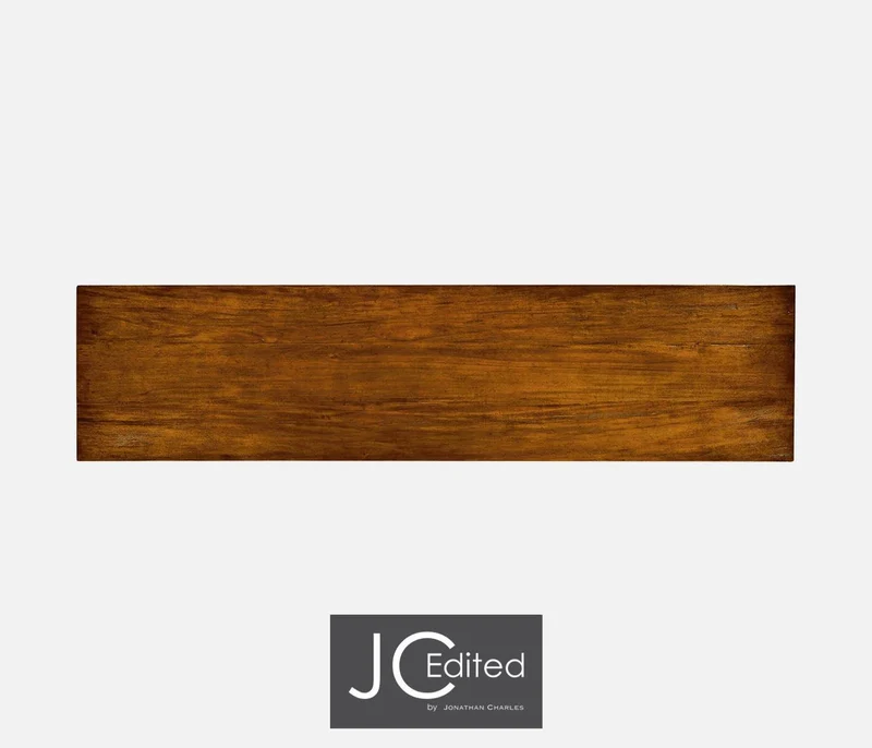 Console Table Rustic Circles in Country Walnut
