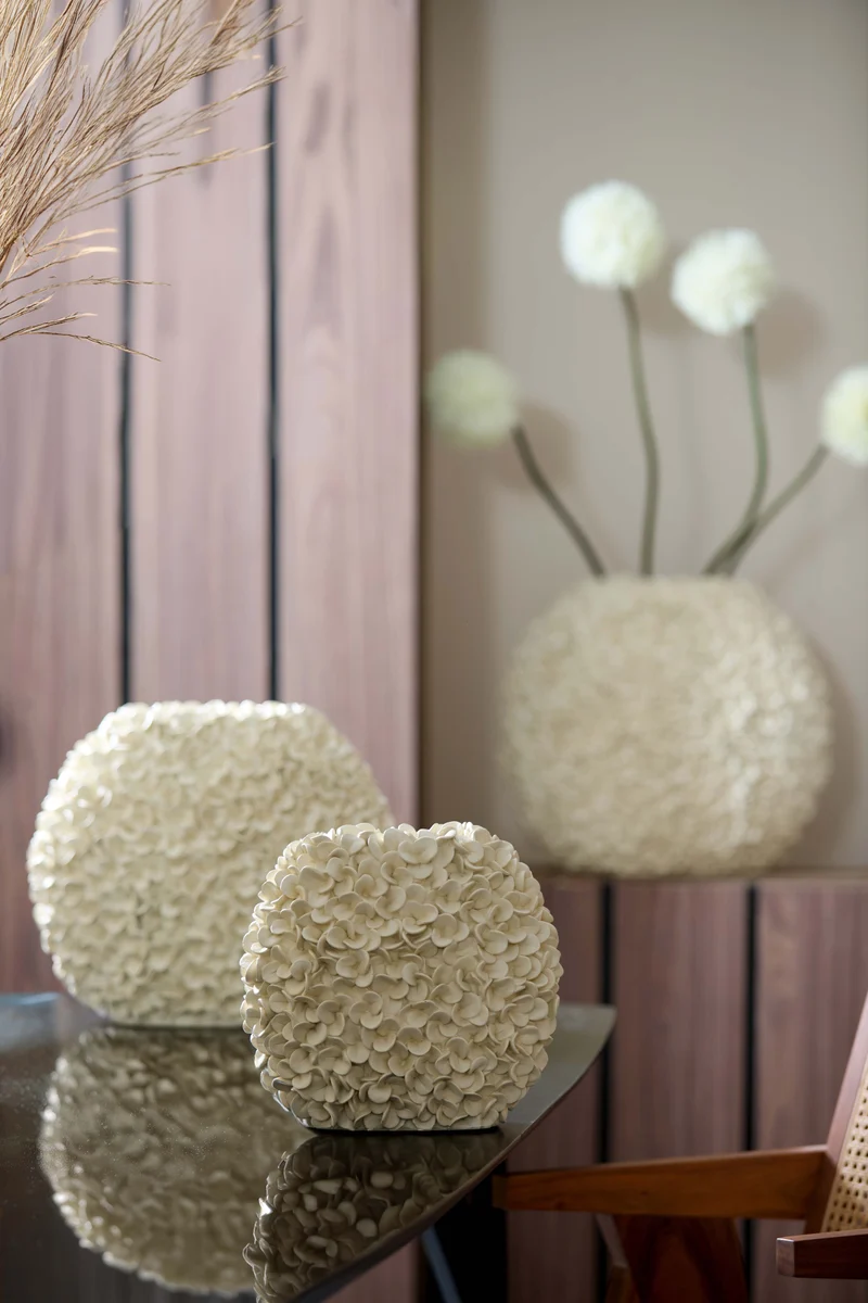 Vase deco 31,5x17x28 cm PHYLIA cream