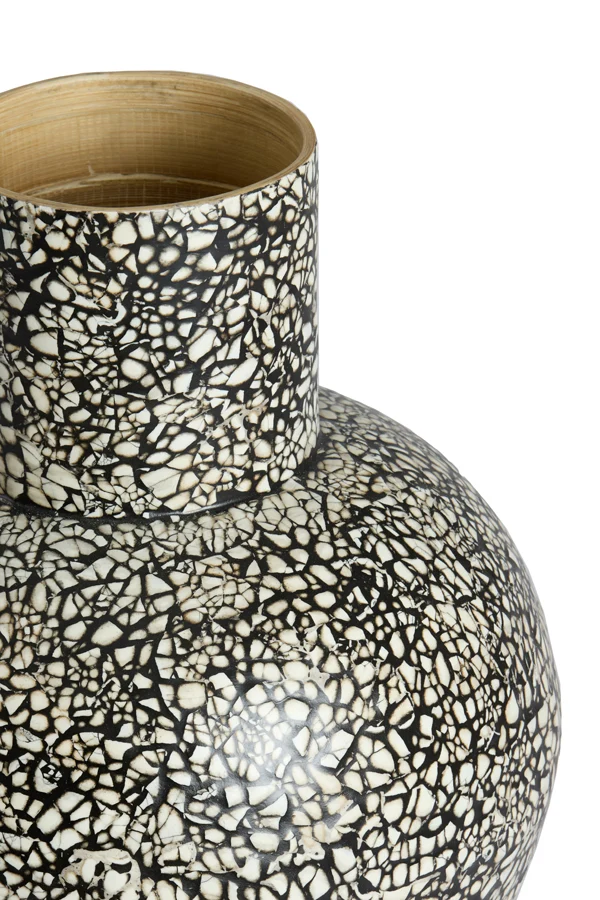 Vase deco 30x45 cm GIRONA bamboo black-cream
