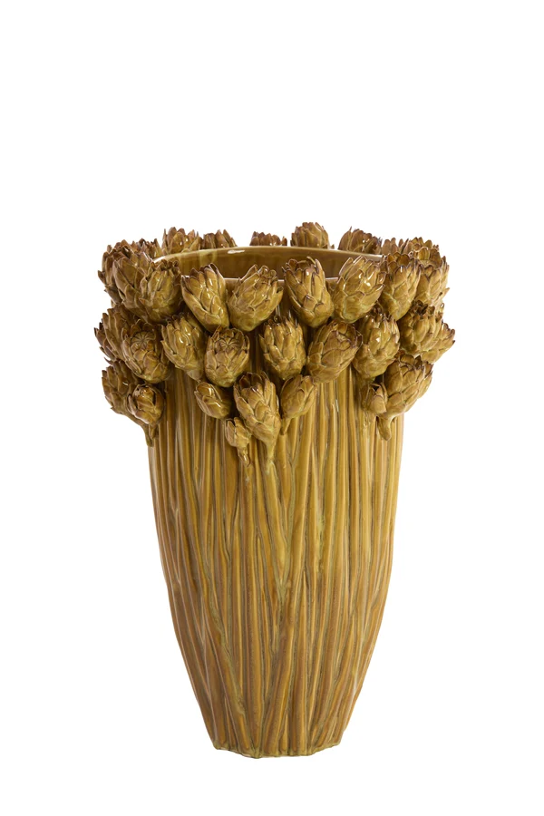 Vase deco 30x45,5 cm FYNARA ceramics ocher yellow