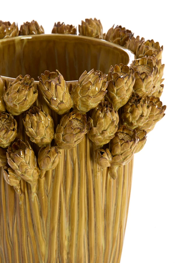 Vase deco 30x45,5 cm FYNARA ceramics ocher yellow