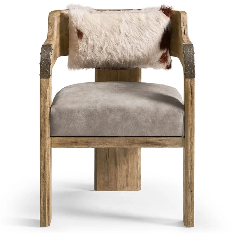 Stone Ridge Leather & Hide Arm Chair Light