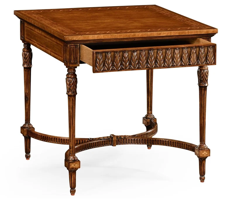 Square Side Table Napoleon with Fine Inlay
