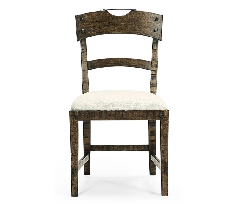 Planked Dark Driftwood Dining Chair in Shambala