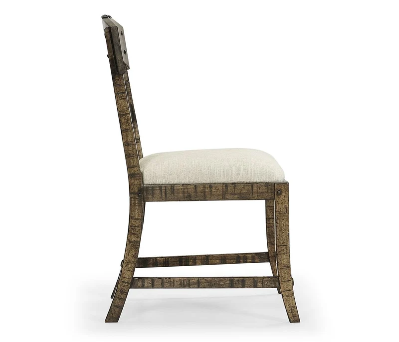 Planked Dark Driftwood Dining Chair in Shambala