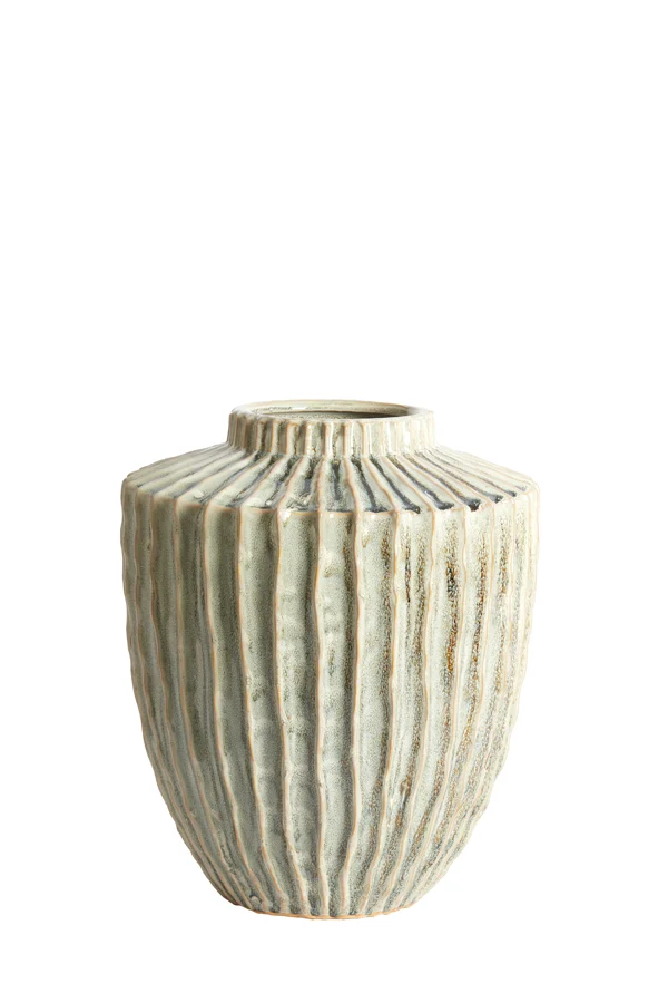 Vase deco 30x32 cm TALEA ceramics olive green-cream