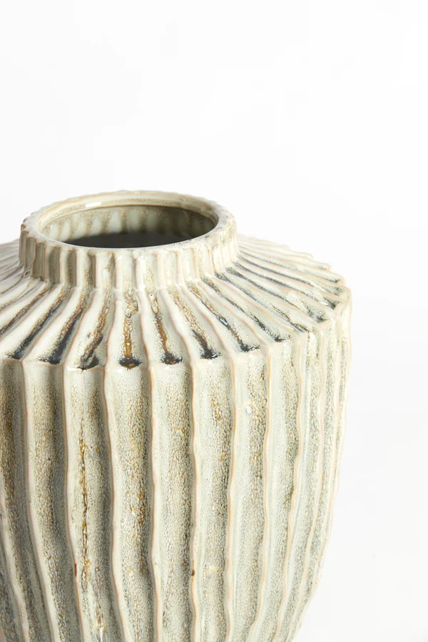 Vase deco 30x32 cm TALEA ceramics olive green-cream