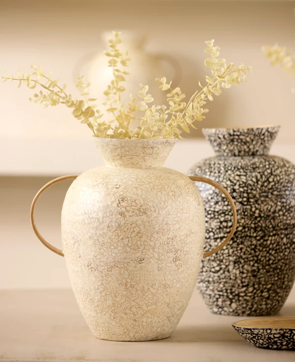 Vase deco 30x31 cm LERI bamboo cream