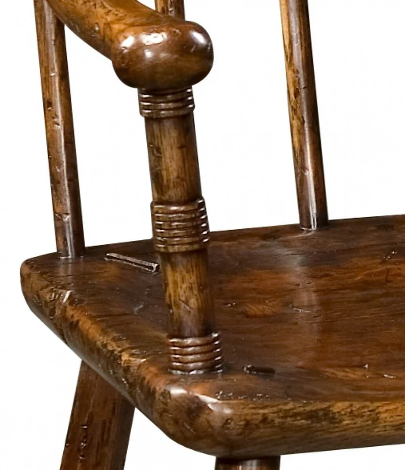 Forest Rustic Tudor Oak Dining Armchair