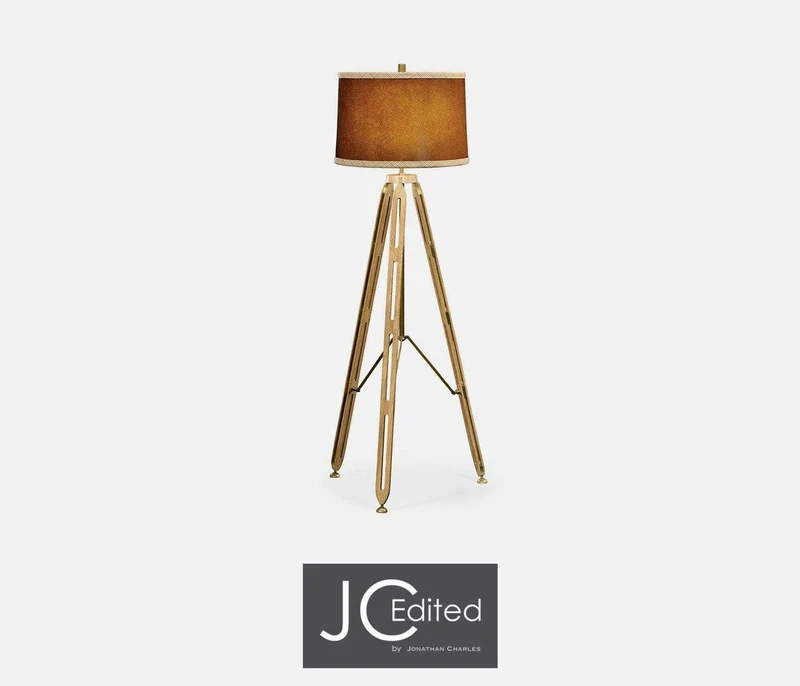 Floor Lamp Architectural in Oak - Light