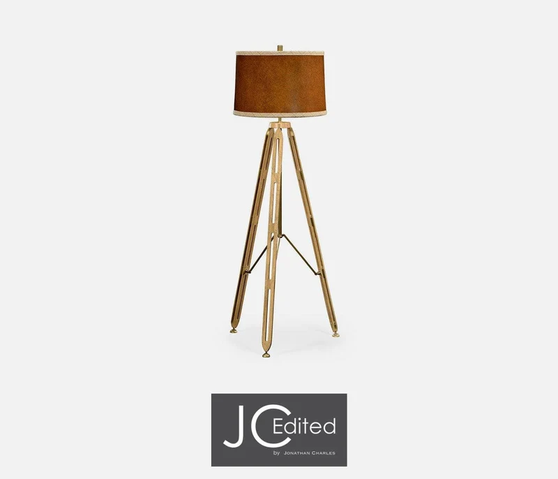Floor Lamp Architectural in Oak - Light