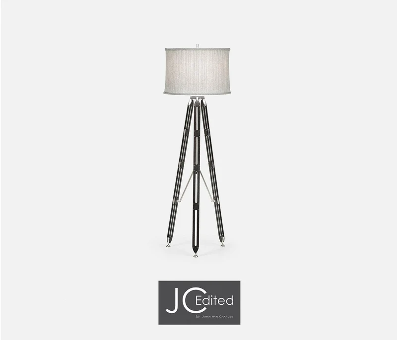 Floor Lamp Architectural in Oak - Black