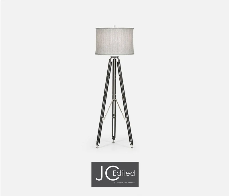 Floor Lamp Architectural in Oak - Black