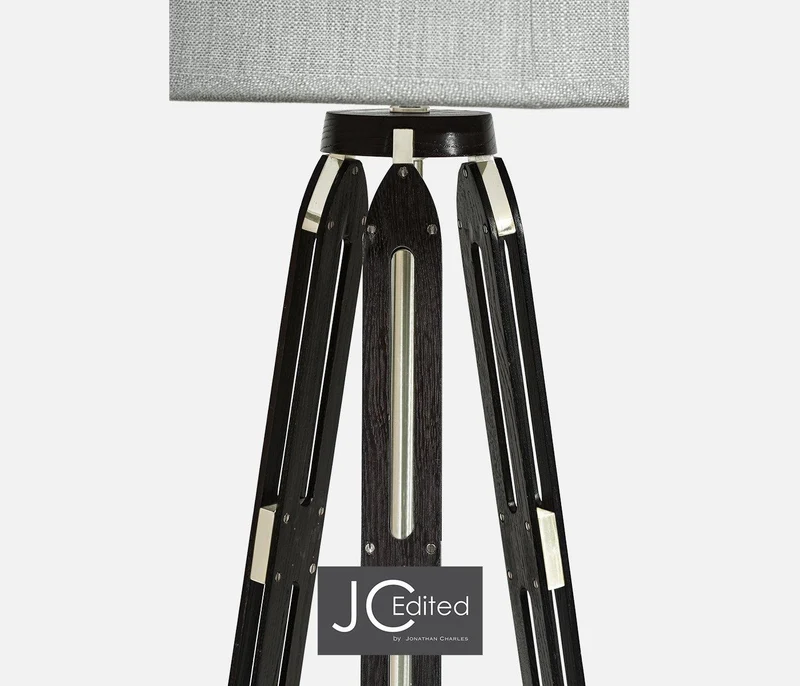 Floor Lamp Architectural in Oak - Black