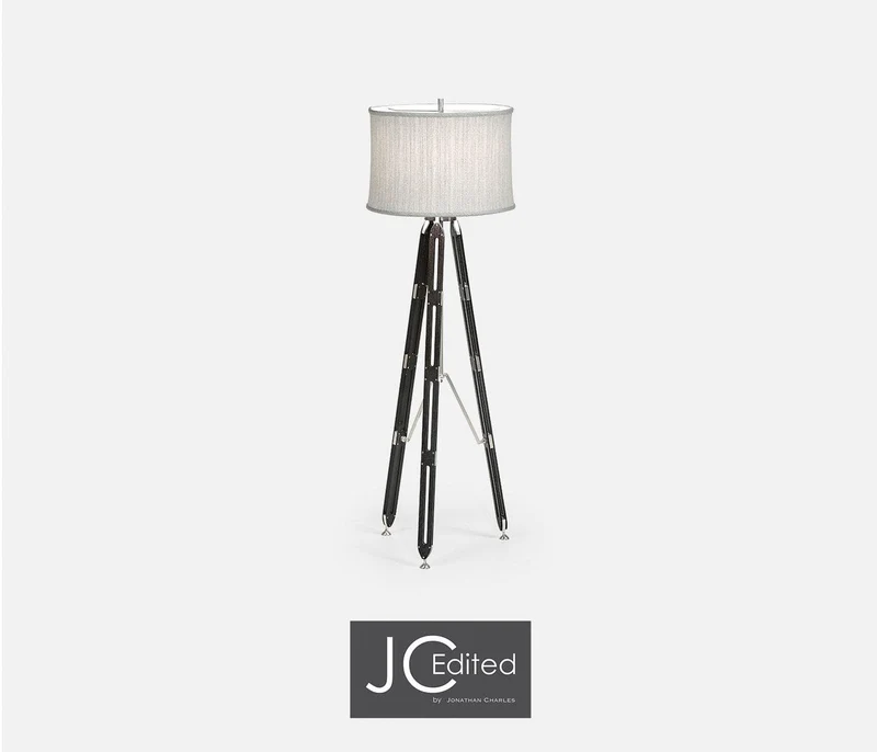 Floor Lamp Architectural in Oak - Black
