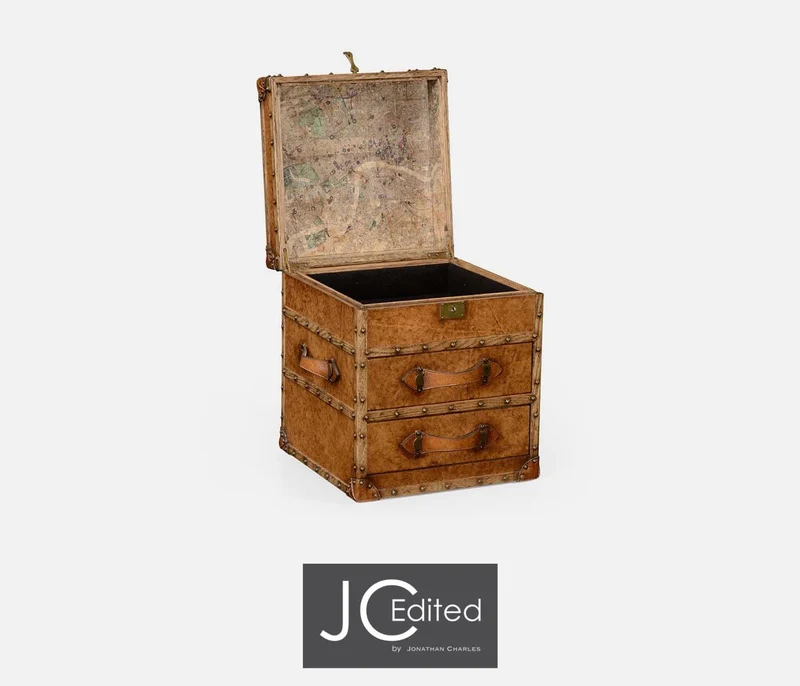 Small Travel Trunk Box with Drawers