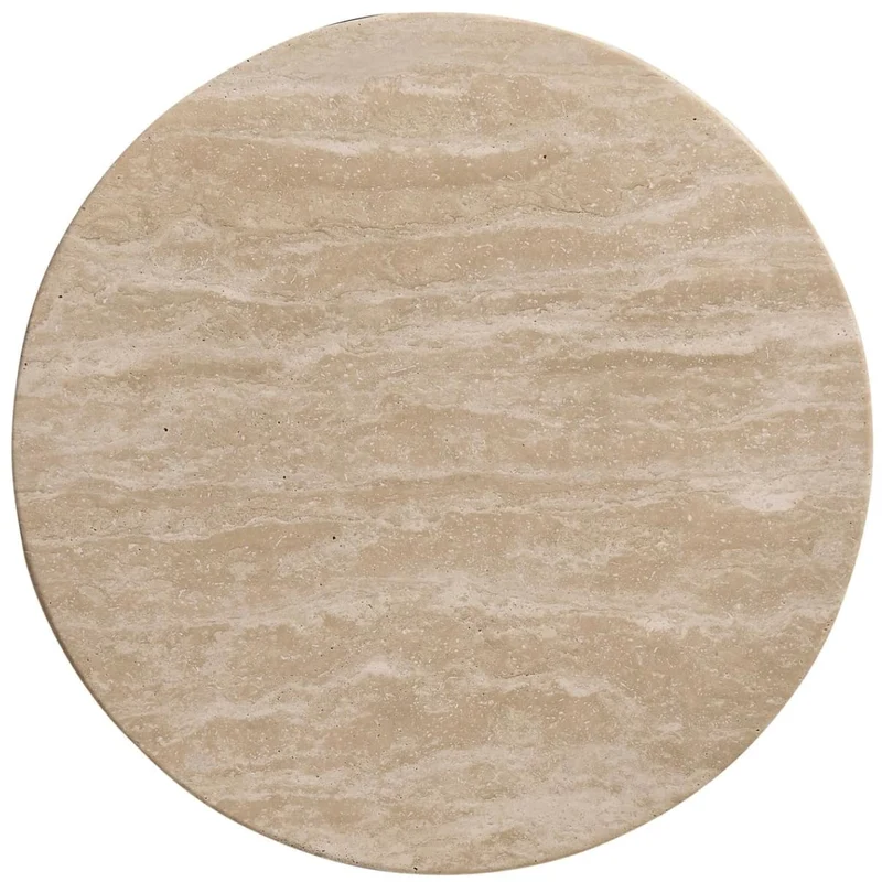 Palm Court Round Travertine Side Table