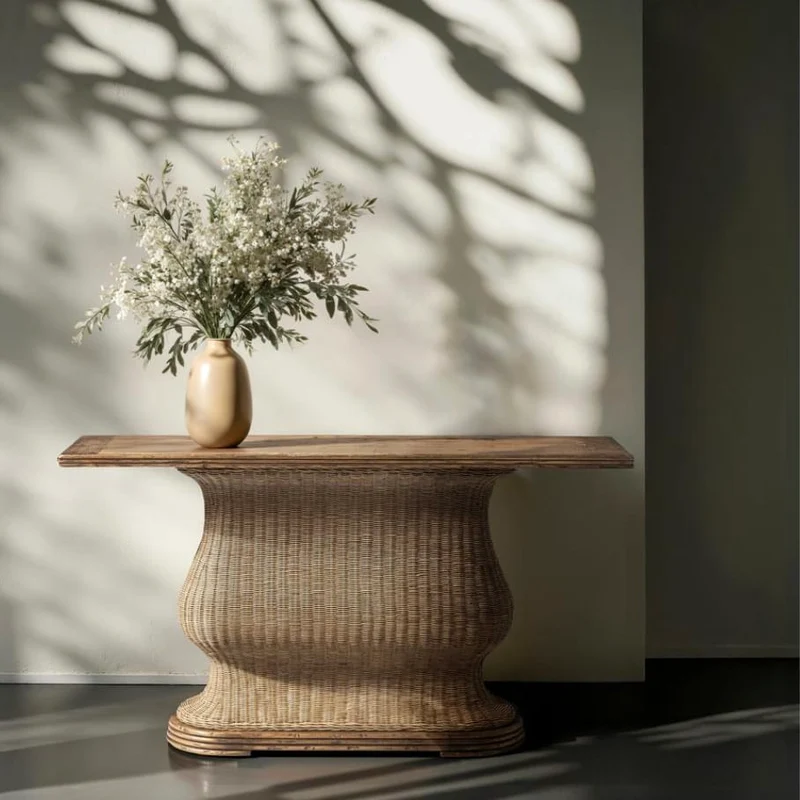 Palm Court Rattan Console Table
