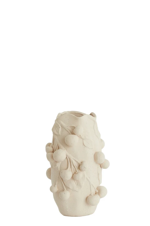 Vase deco 30x28x45 cm CHERRY ceramics matt cream