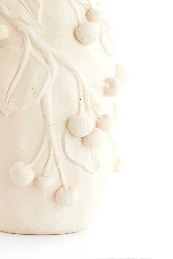 Vase deco 30x28x45 cm CHERRY ceramics matt cream