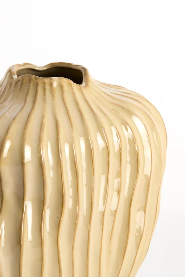 Vase deco 30x19x35 cm VECHHIA ceramics light brown
