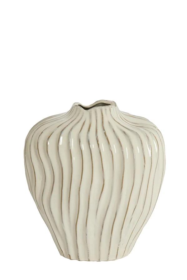 Vase deco 30x19x35 cm VECHHIA ceramics cream