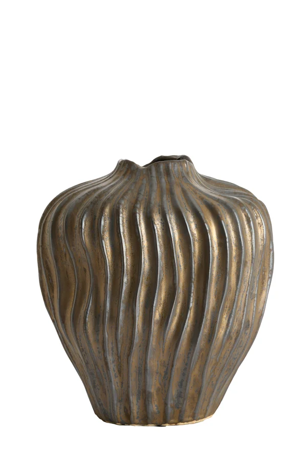Vase deco 30x19x35 cm VECHHIA ceramics antique bronze