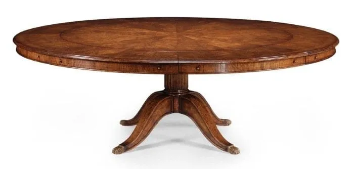 Extending Round Dining Table Monarch with Cabinet for Leaves 167-228cm